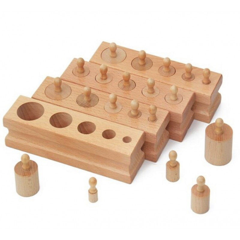 Set de Cilindros Montessori con botón Haya