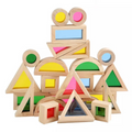 Bloques de madera sensoriales arcoíris (24) - - Montessorikidschile