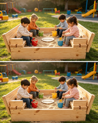Arenero para niños con asiento Montessorikidschile