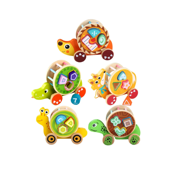 Cocodrilo de Madera – Juguete Didáctico de Encaje y Arrastre 🐊✨ - Montessorikidschile