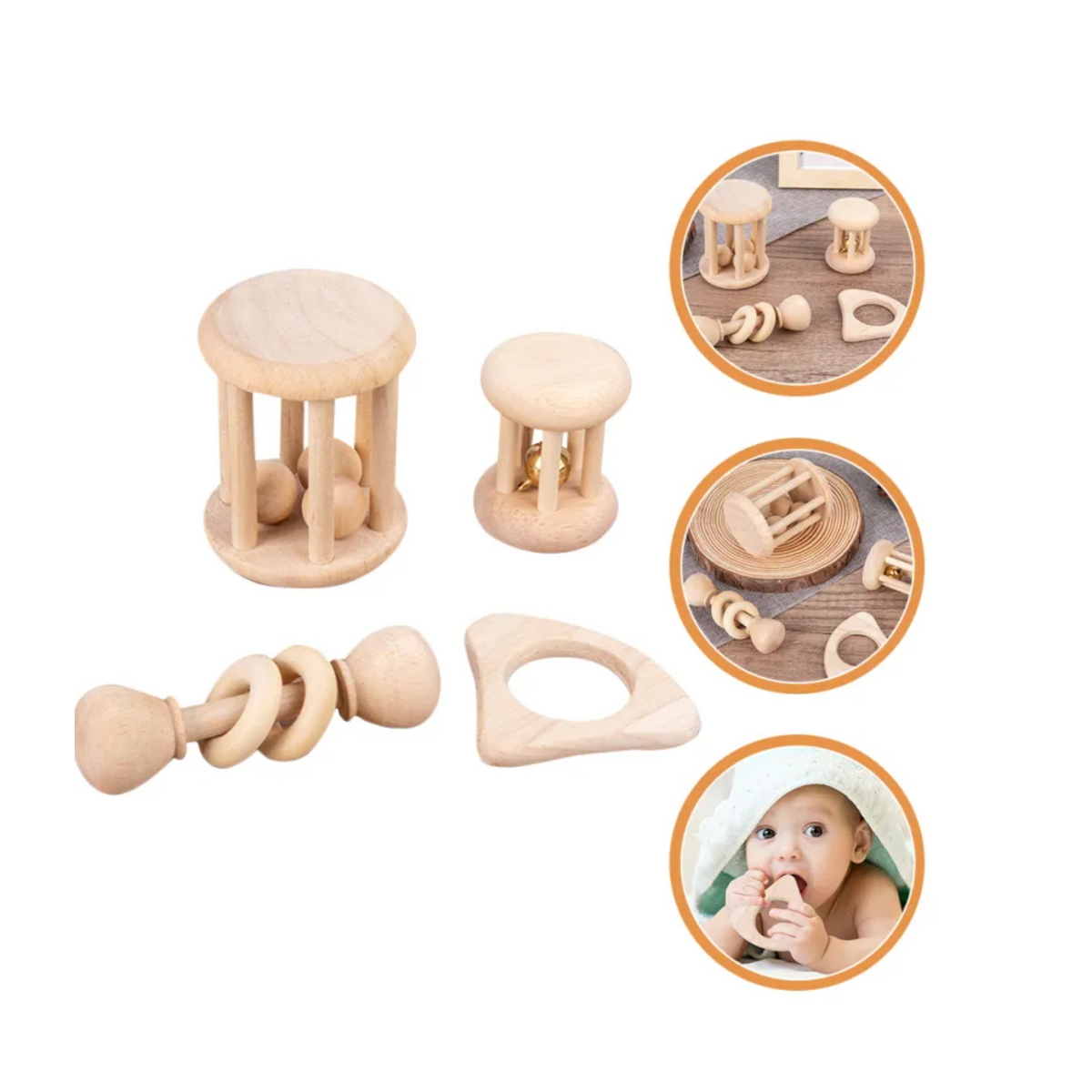 Set de sonajeros de madera