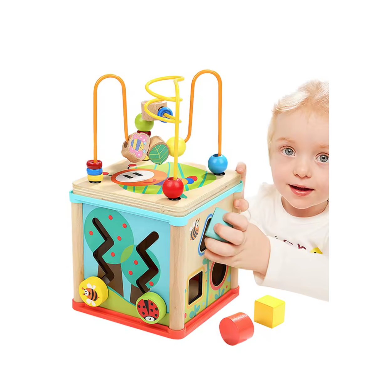 Cubo motricidad multifunción 5 en 1 - Montessorikidschile