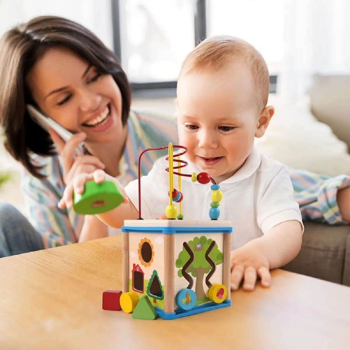 Cubo motricidad multifunción 5 en 1 - Montessorikidschile