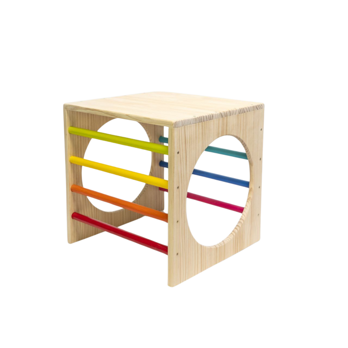 Cubo Pikler colores arcoíris - Montessorikidschile