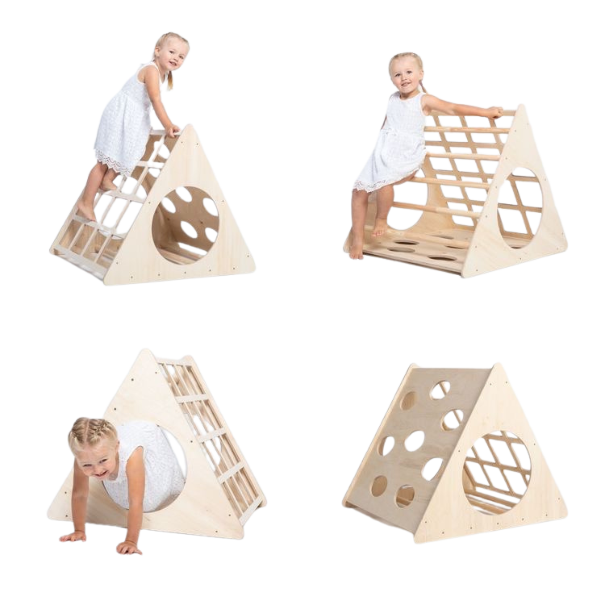 Triangulo de madera doble circunferencia - Montessorikidschile