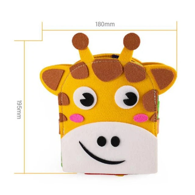 Jirafa sensorial ocupado de fieltro - Montessorikidschile
