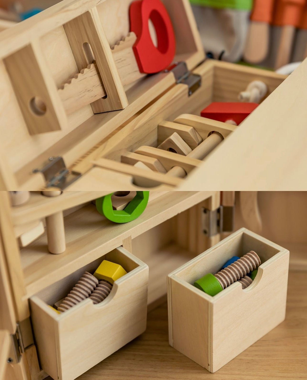 Caja de herramientas de madera - Montessorikidschile