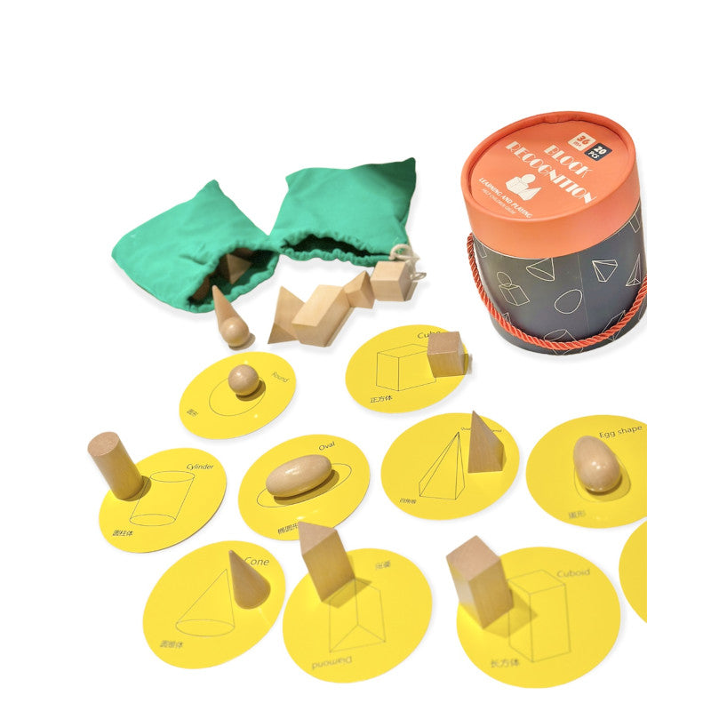 Set de cilindros geometricos de madera - Montessorikidschile