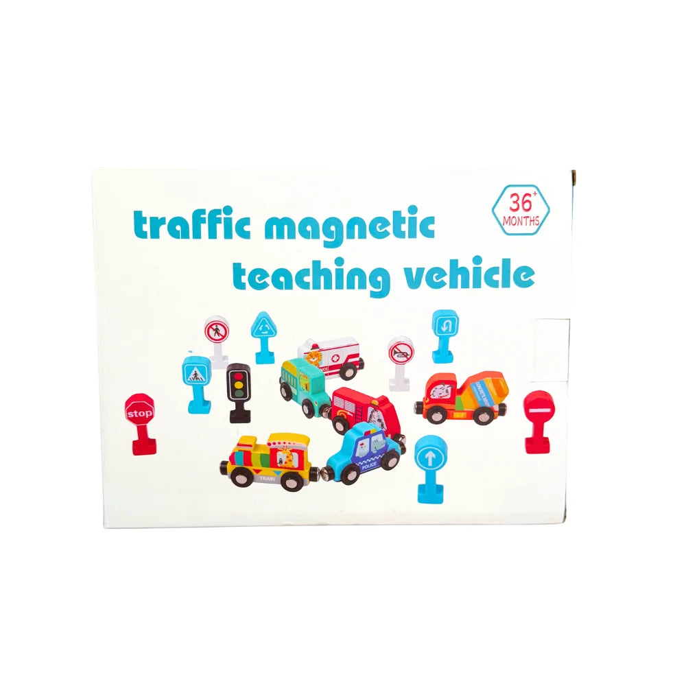 Set Magnético de Vehículos y Señales de Tránsito Montessorikidschile
