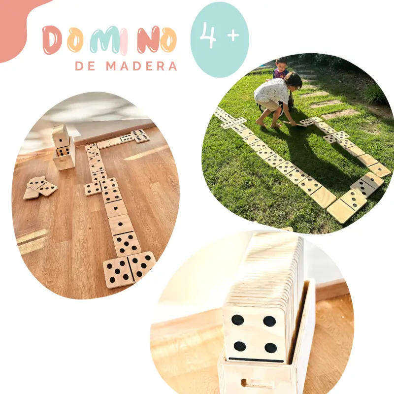 Domino de madera juego exterior - Montessorikidschile