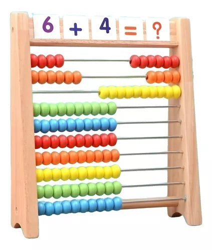 Ábaco de Madera con Tarjetas Numéricas y Repisa Montessorikidschile