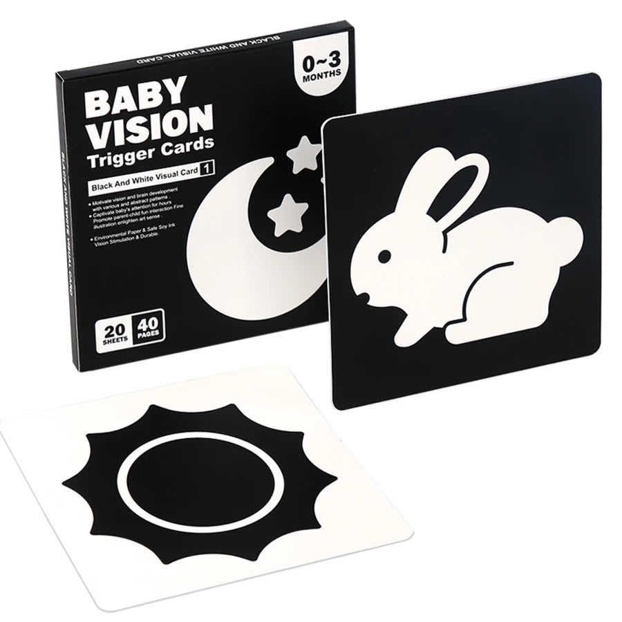 Tarjetas de estimulación blanco y negro - Montessorikidschile