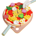 Pizza de madera  con velcro - Montessorikidschile