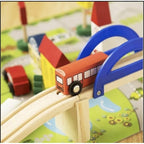 Pistas de autos de madera 40 piezas - Montessorikidschile