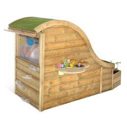 Casita Montessori eco natural con techo curvo y huerto - Montessorikidschile
