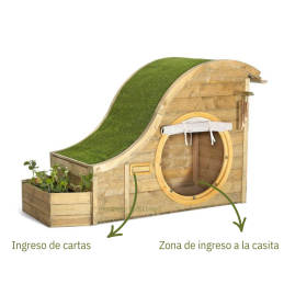 Casita Montessori eco natural con techo curvo y huerto - Montessorikidschile