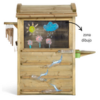 Casita Montessori eco natural con techo curvo y huerto - Montessorikidschile