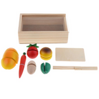 Set de corta fruta de madera - Montessorikidschile