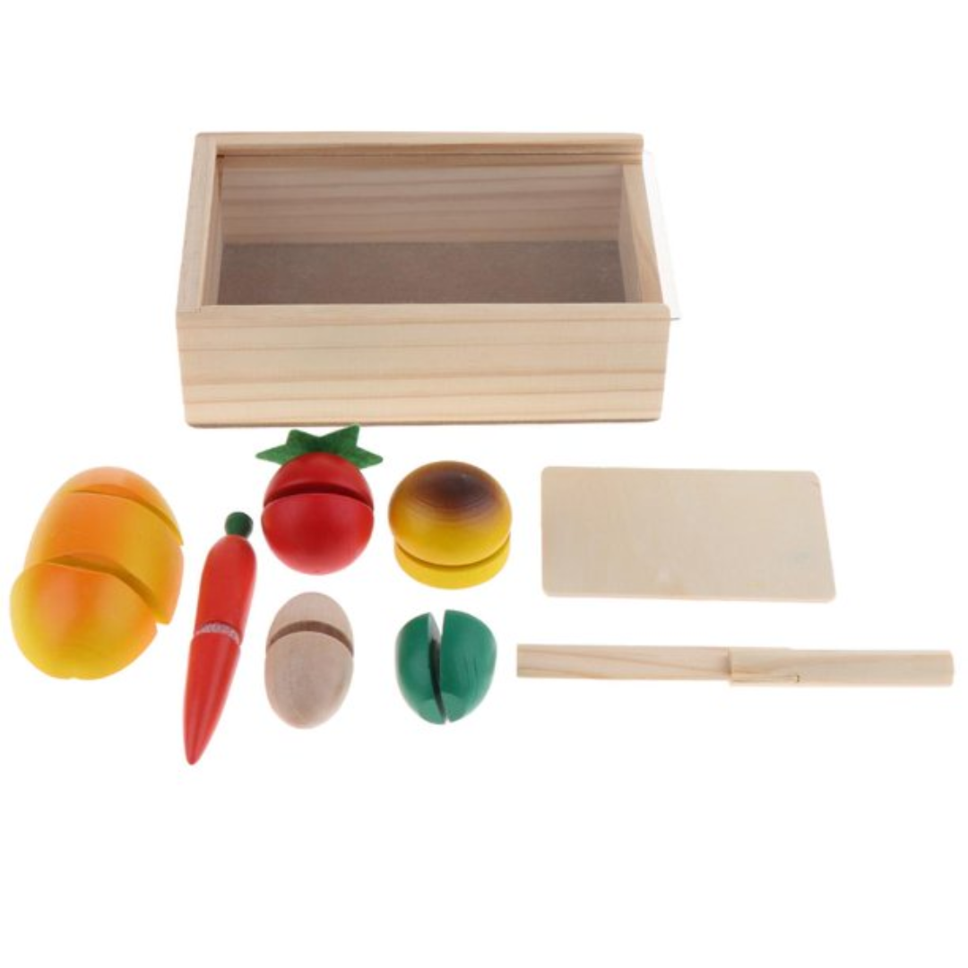 Set de corta fruta de madera - Montessorikidschile