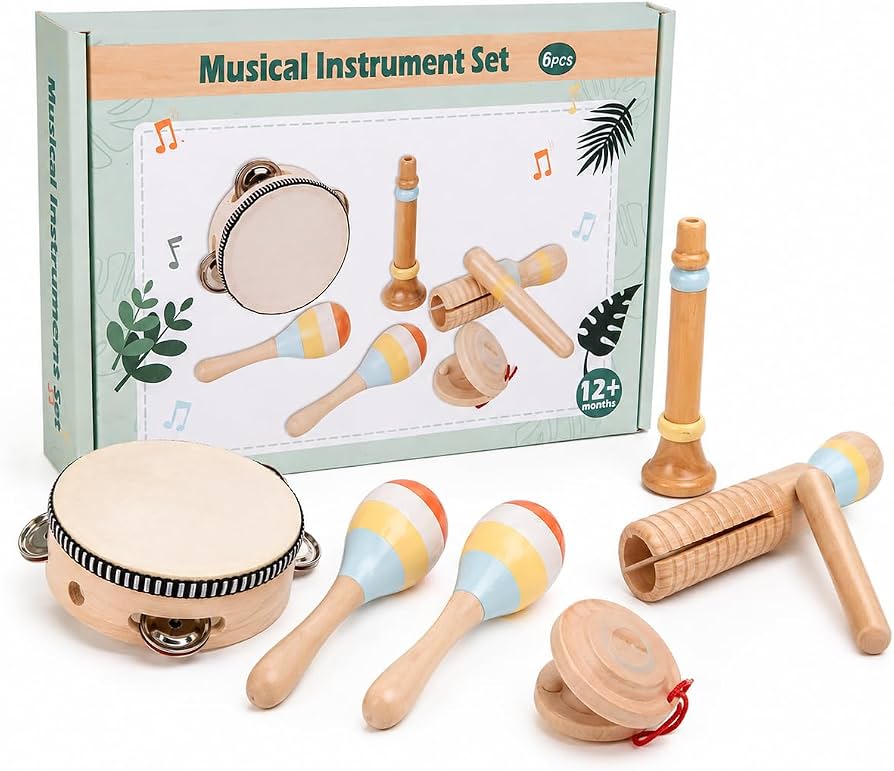 Set de Instrumentos Musicales de Madera – 6 Piezas Montessorikidschile