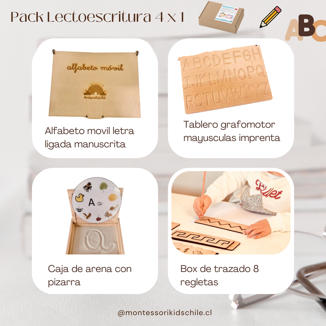 Pack Lectoescritura 4 en 1 - Montessorikidschile