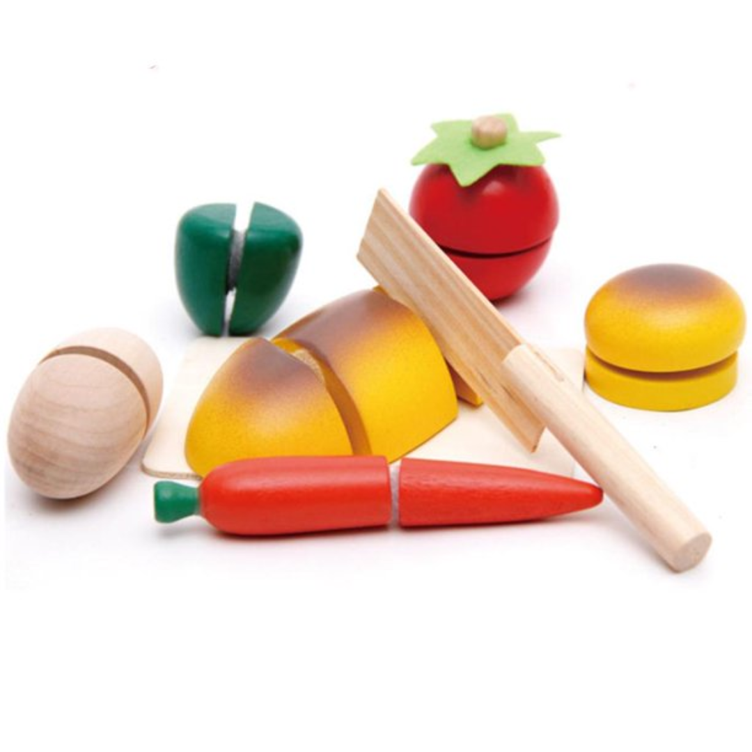 Set de corta fruta de madera - Montessorikidschile