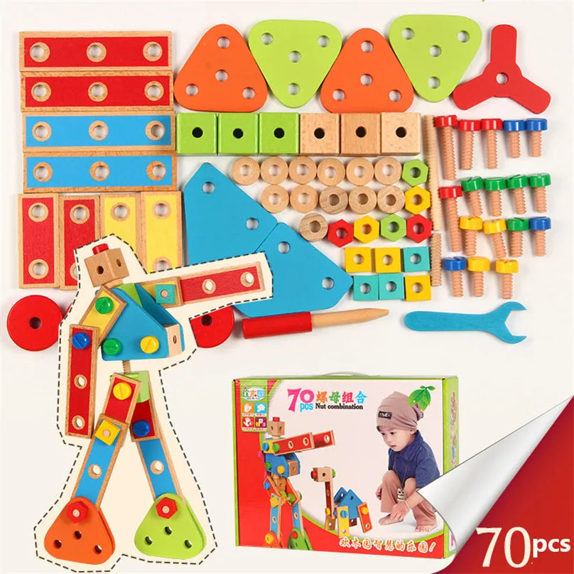 Armable de madera 70 piezas Montessorikidschile