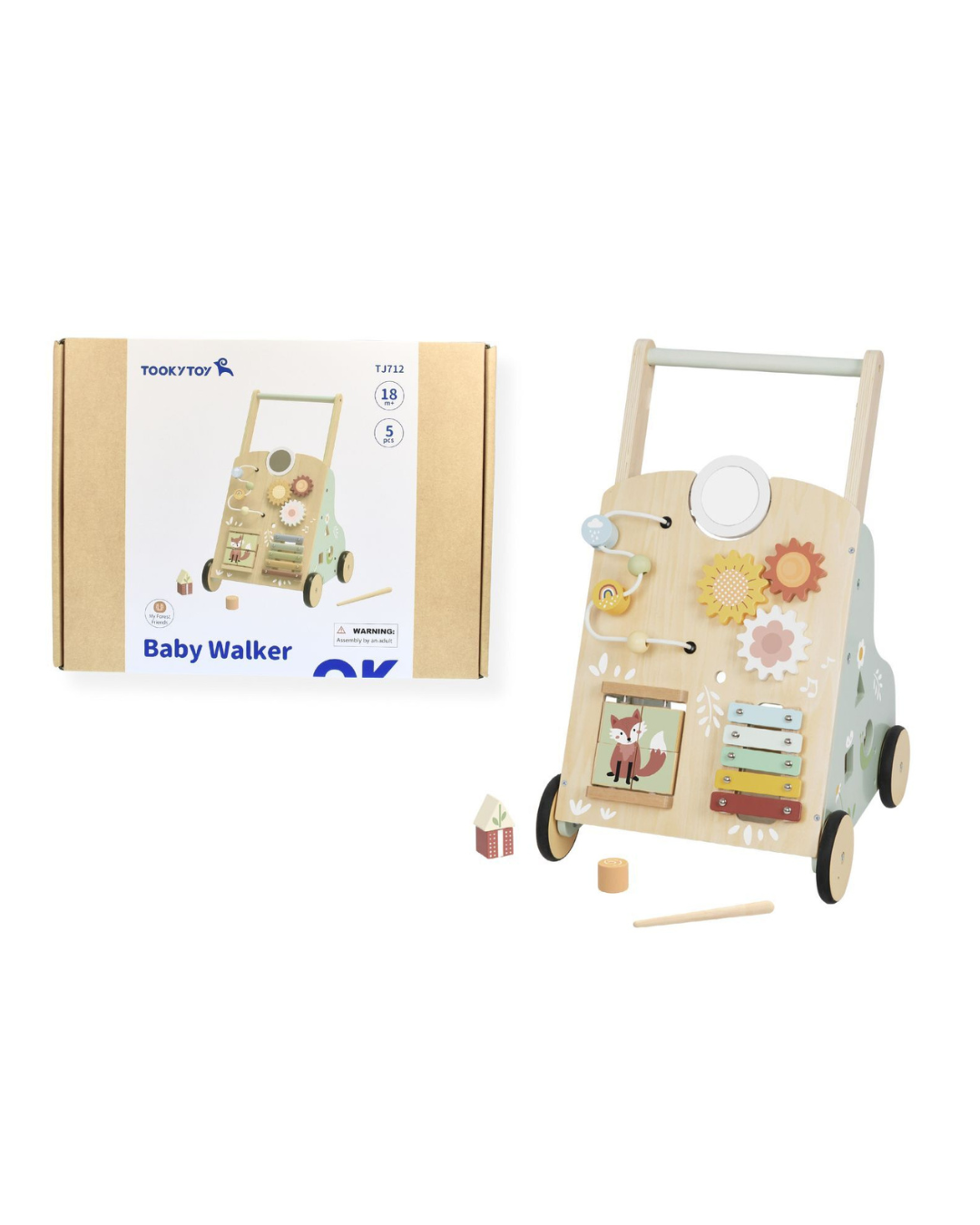 Caminador de madera multiactividades Montessorikidschile