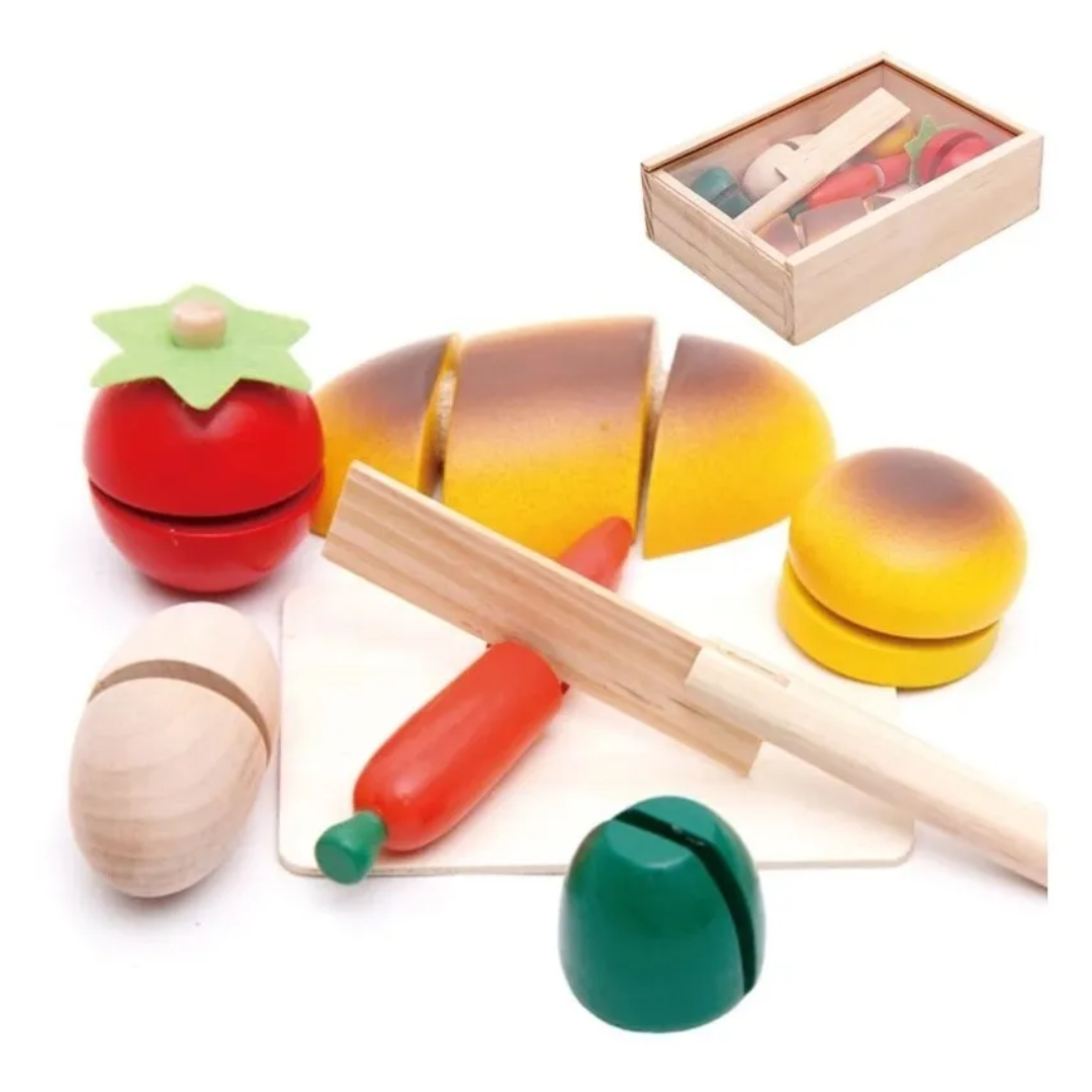 Set de corta fruta de madera - Montessorikidschile