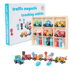Set Magnético de Vehículos y Señales de Tránsito Montessorikidschile