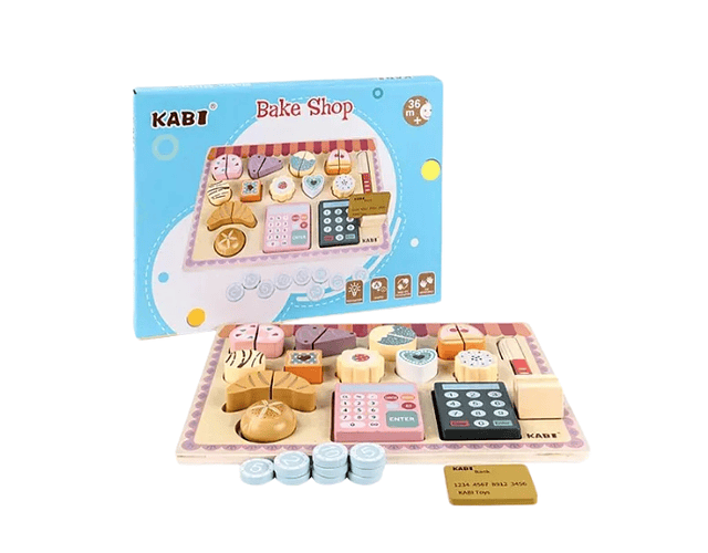 Set mini pastelería con caja registradora Montessorikidschile