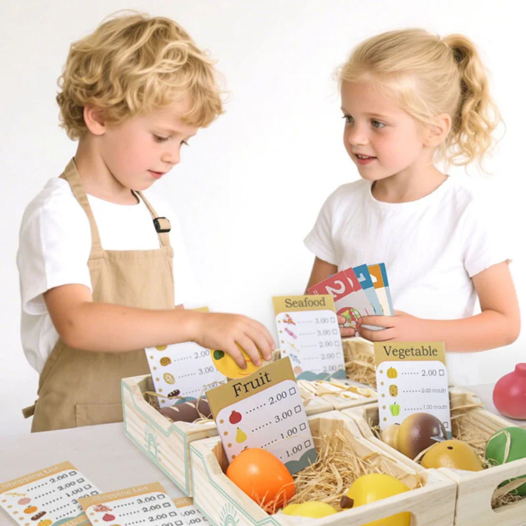 Set de Alimentos de Madera – Juego de Rol Montessori Montessorikidschile