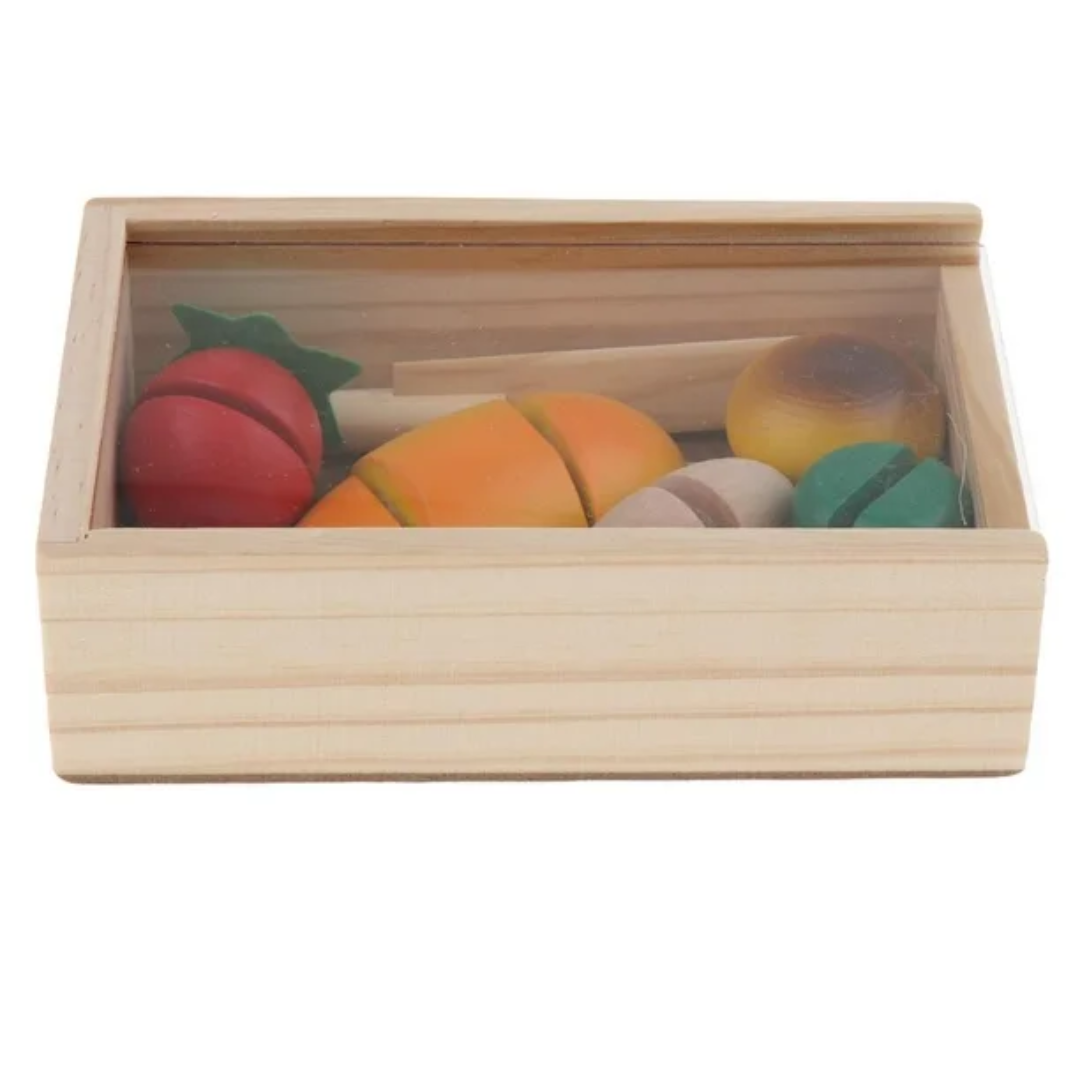 Set de corta fruta de madera - Montessorikidschile