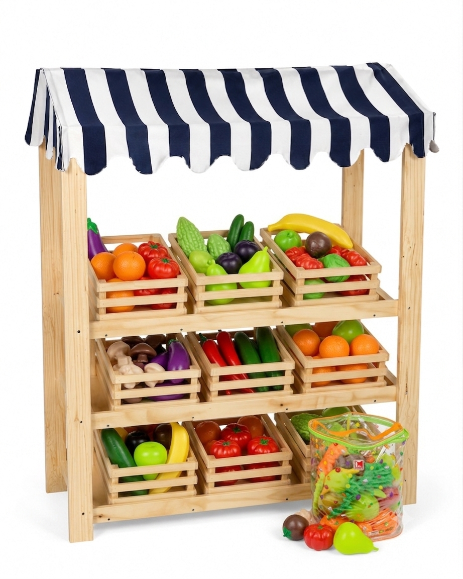 Mercadito de madera Montessori Montessorikidschile