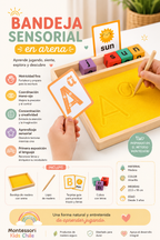 Bandeja de Arena Montessori para Trazar Letras y Aprender a Escribir Montessorikidschile