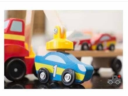 Grúa de Madera Magnética con Autos Montessorikidschile