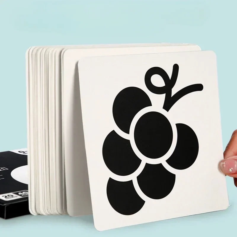 Tarjetas de estimulación blanco y negro - Montessorikidschile