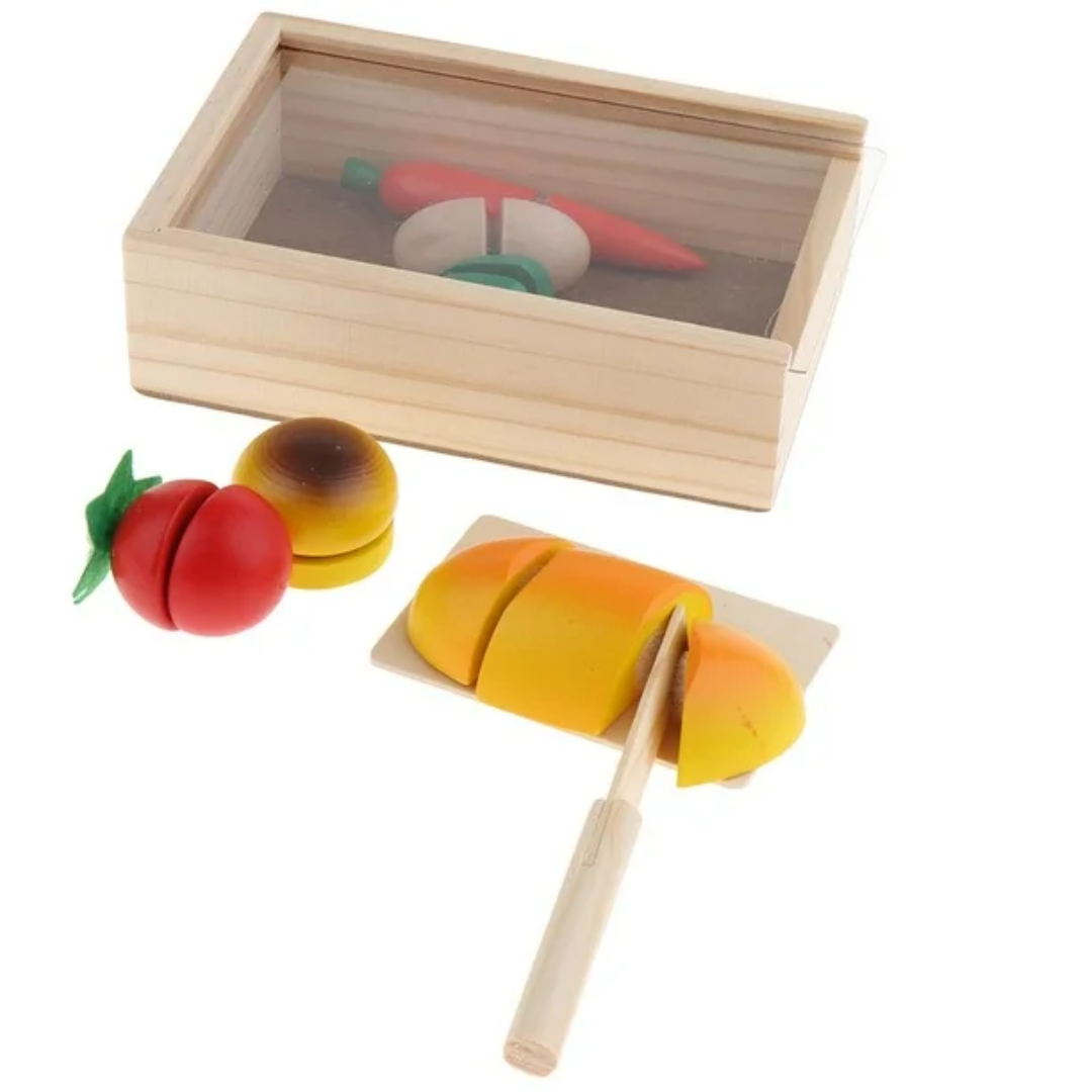 Set de corta fruta de madera - Montessorikidschile