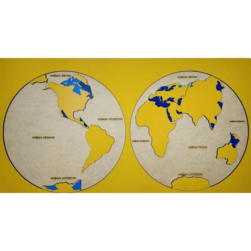 Mapa oceanos del mundo Montessori - Montessorikidschile