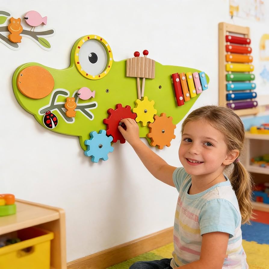 Tablero sensorial der pared Montessori Montessorikidschile