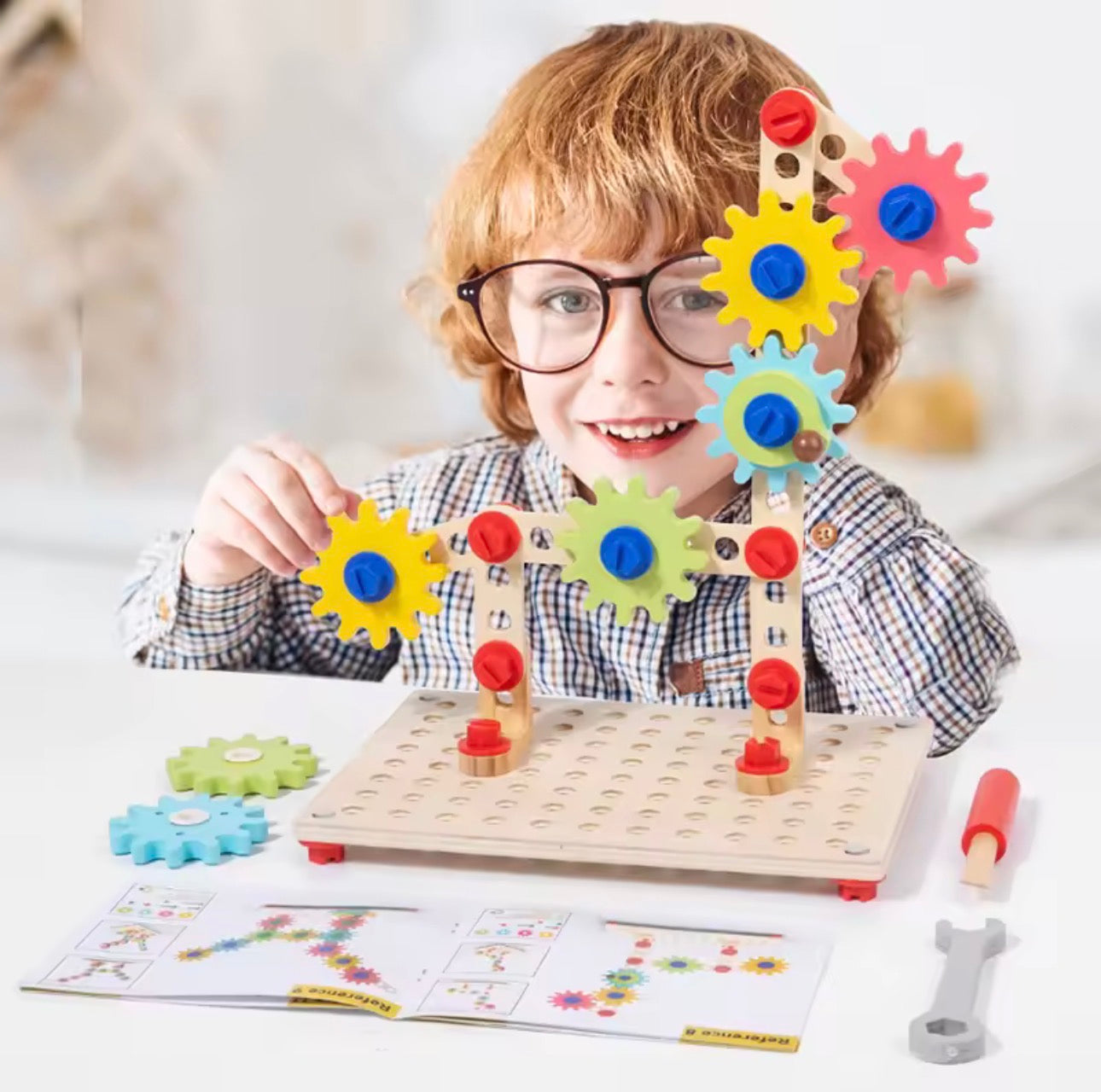 Juego de Engranajes de madera Montessori