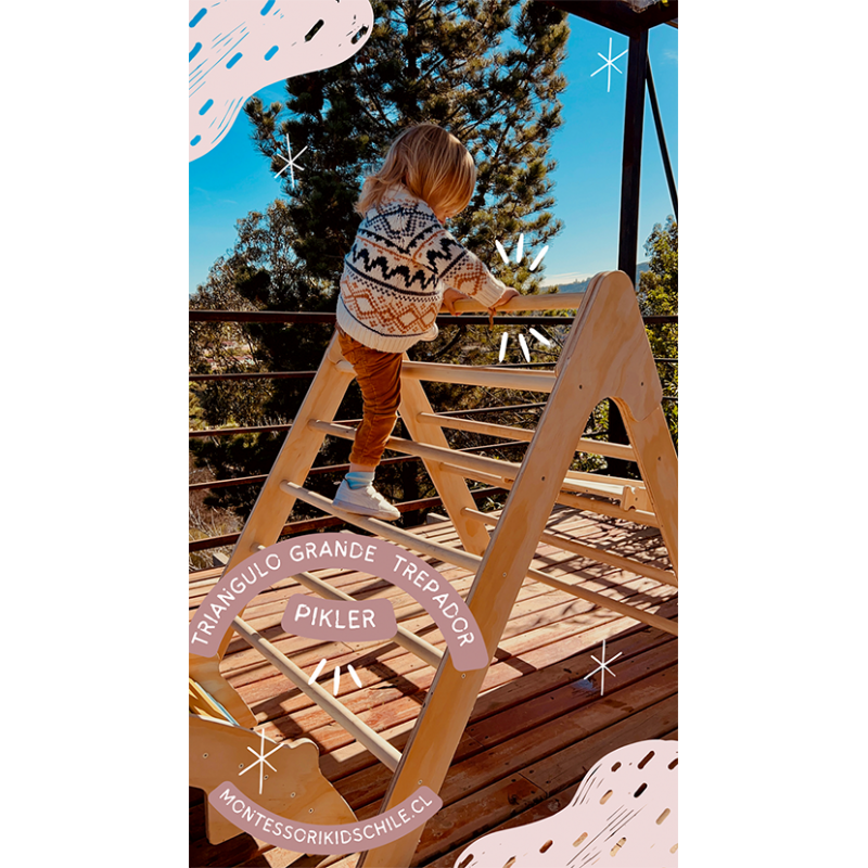 Triángulo de Escalada Grande Pikler – Juego Libre y Seguro - Montessorikidschile