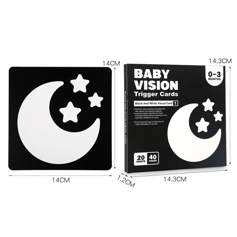 Tarjetas de estimulación blanco y negro - Montessorikidschile