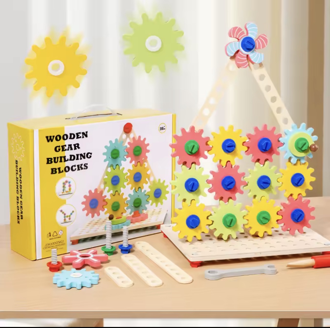 Juego de Engranajes de madera Montessori