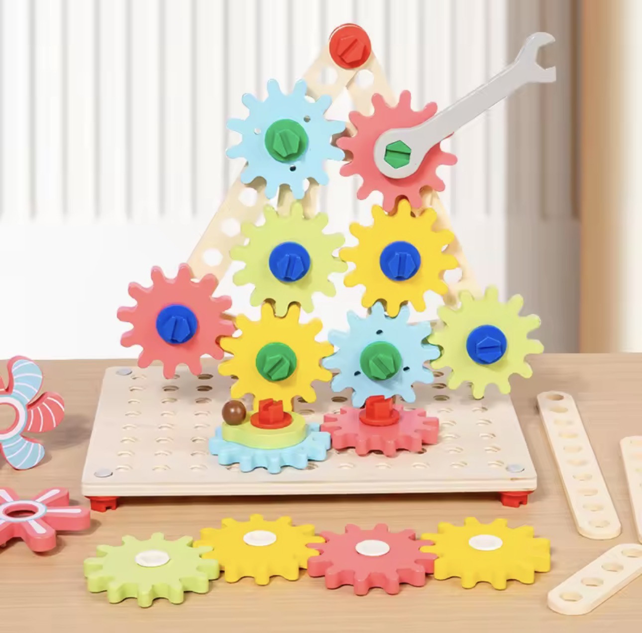 Owelth Juego Engranajes de Madera, Tablero Madera de Engranajes Apilables, Juguete Montessori a Partir de 3 Años, Juego Juguetes de Madera Stem, Juguete Giratorio Regalo para Niños y Niñas Owelth Juego Engranajes de Madera, Tablero Madera de Engranajes Apilables, Juguete Montessori a Partir de 3 Años, Juego Juguetes de Madera Stem, Juguete Giratorio Regalo para Niños y Niñas