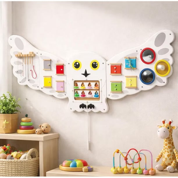 Tablero sensorial Búho Montessori Montessorikidschile
