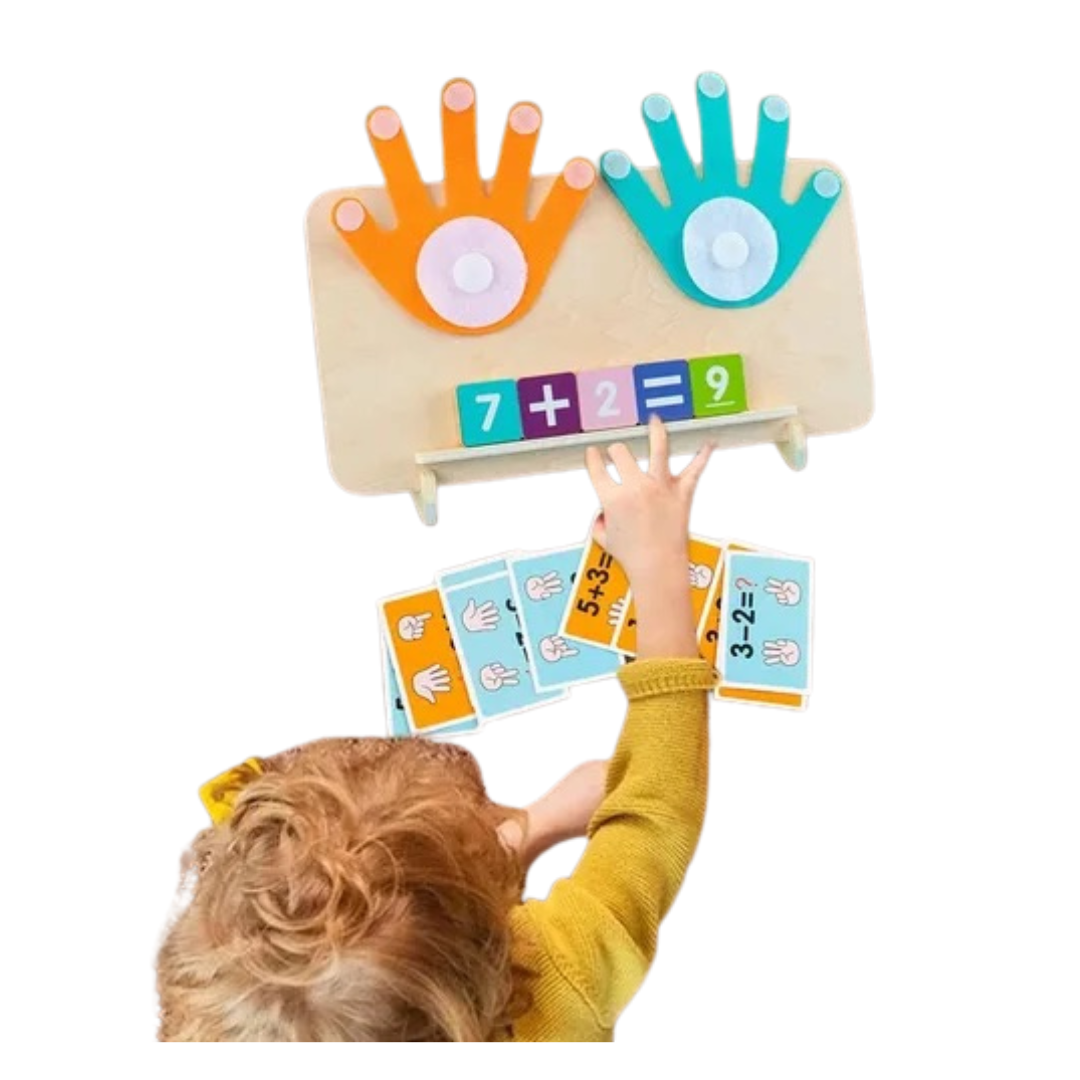 Juego de Cálculo Matemático Suma y Resta con Dedos Montessori