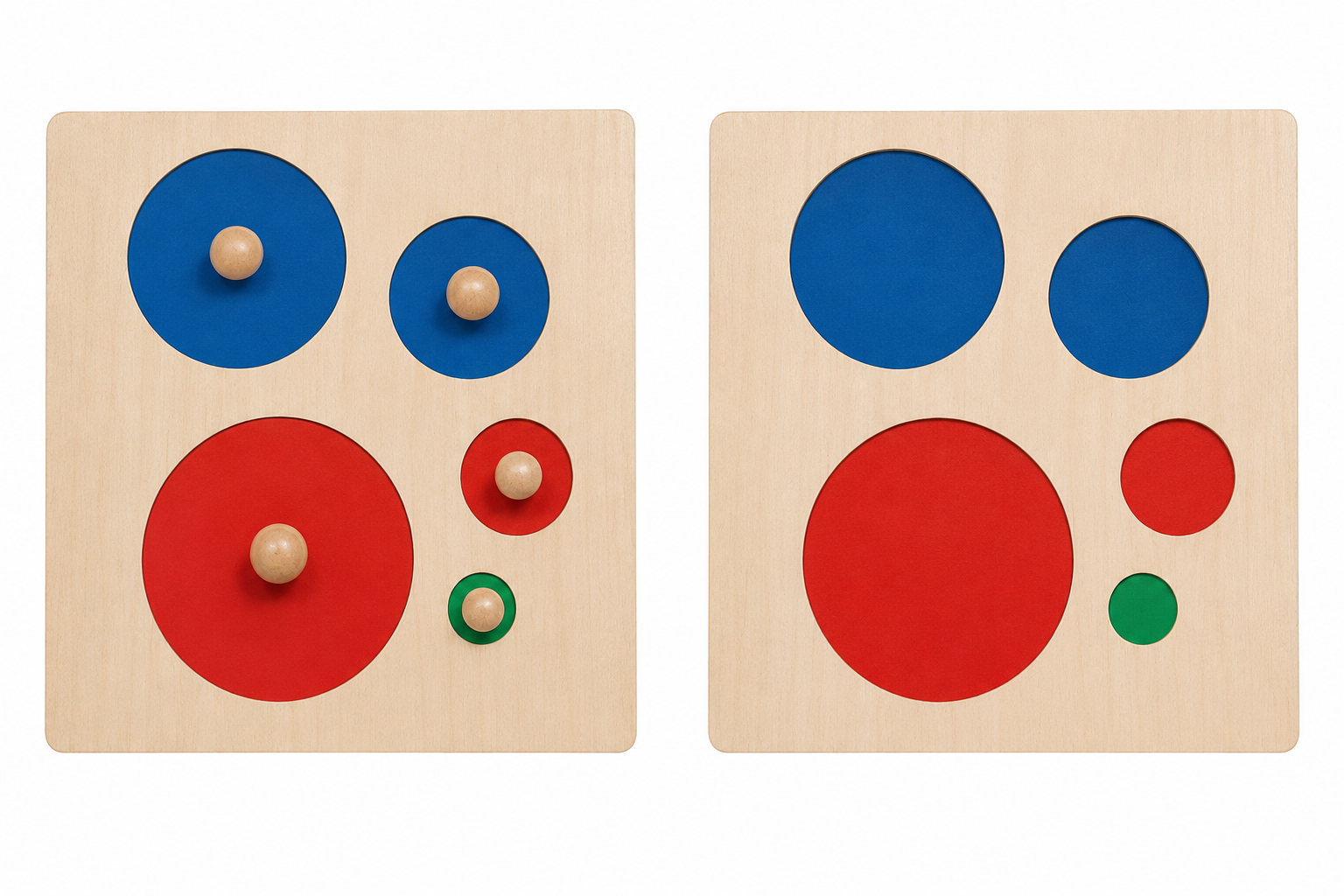 Círculo Montessori con perrilla de madera Montessorikidschile