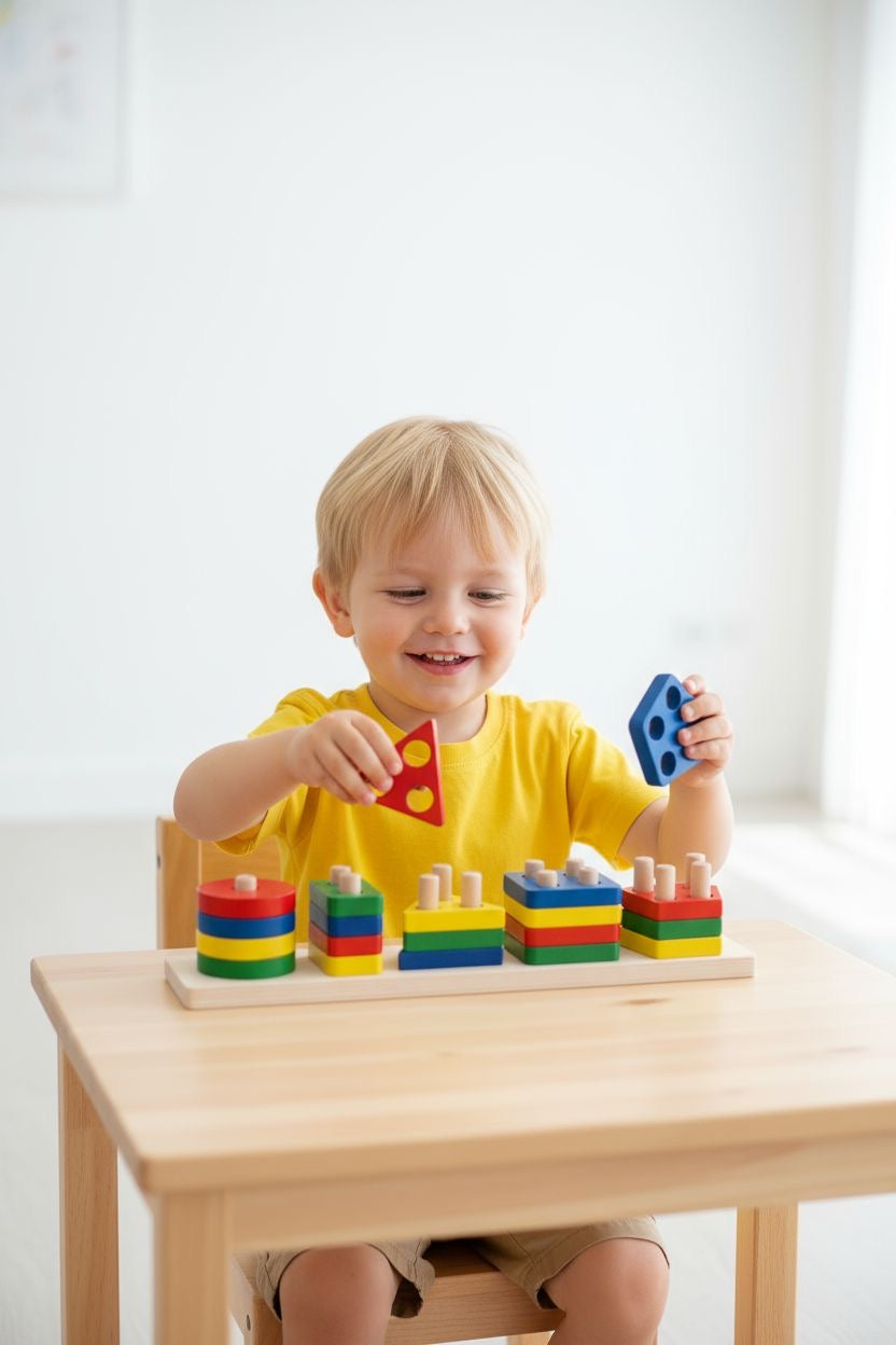 Clasificador de Formas y Colores de Madera Montessori Montessorikidschile