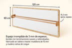Espejo Montessori con Barra de Alzamiento Simple – 120 x 60